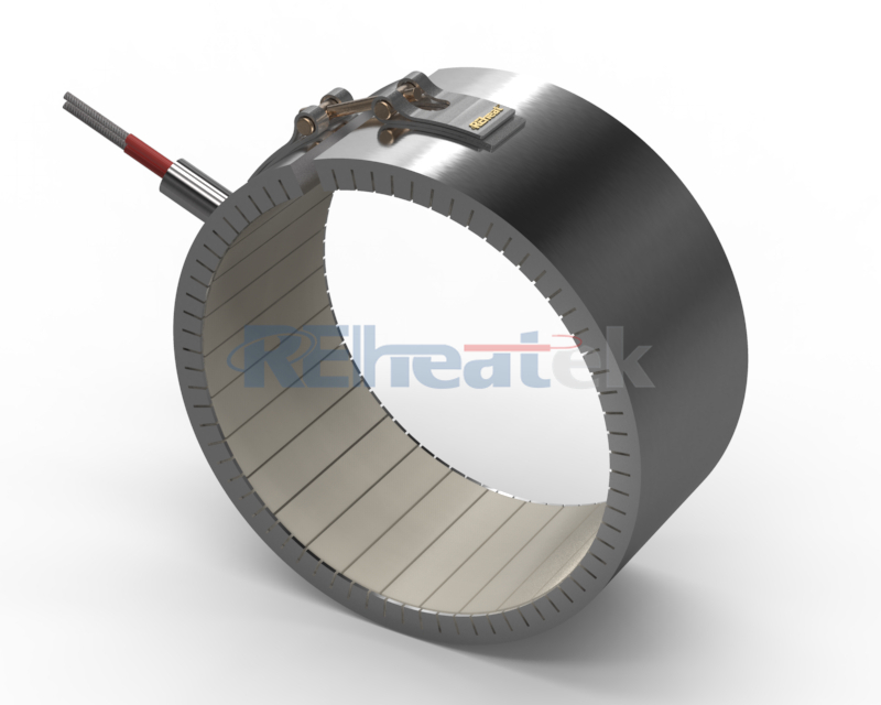 Ceramic Band Heater with Steel Protective Sleeve Surface Leads