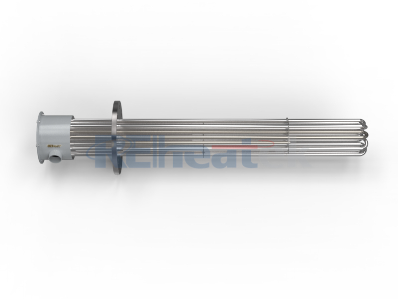 9-Element Flange Immersion Heater with Offset